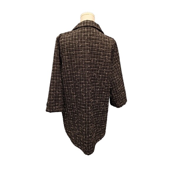 Caroline Rose‎ Boucle Tweed Crosshatch Front Big Buttons Vented Coat Jacket XL - Picture 6 of 10